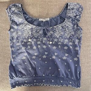 Almost Famous Denim Style Floral Top